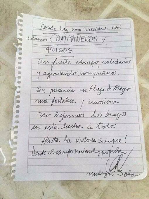 Photo of La conmovedora carta de Milagro a sus militantes