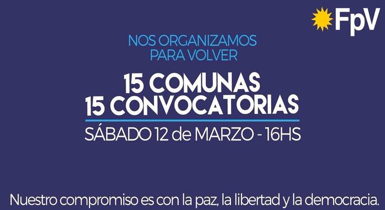 Photo of El FpV realizará 15 encuentros en las 15 comunas de la Ciudad