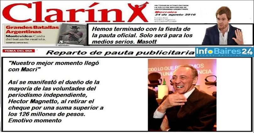 Photo of La pauta Macrista va a Clarín y a un medio imputado por terrorismo de Estado