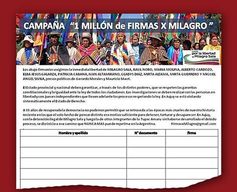 Photo of Un millón de firmas por la libertad de Milagro Sala