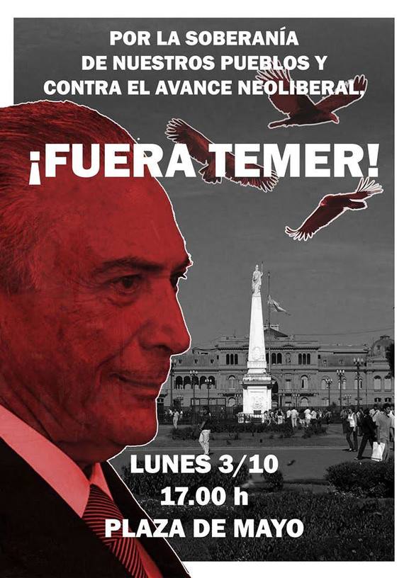 Photo of Jornada de repudio en Plaza de Mayo a la visita de Temer a la Argentina