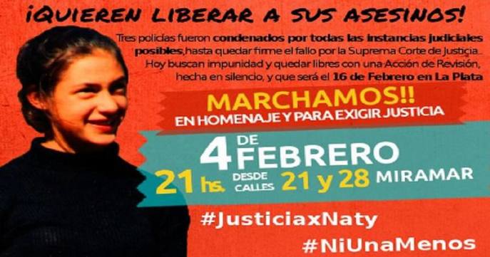 Photo of Marcha para que no queden en libertad los violadores y asesinos de Natalia Melmann