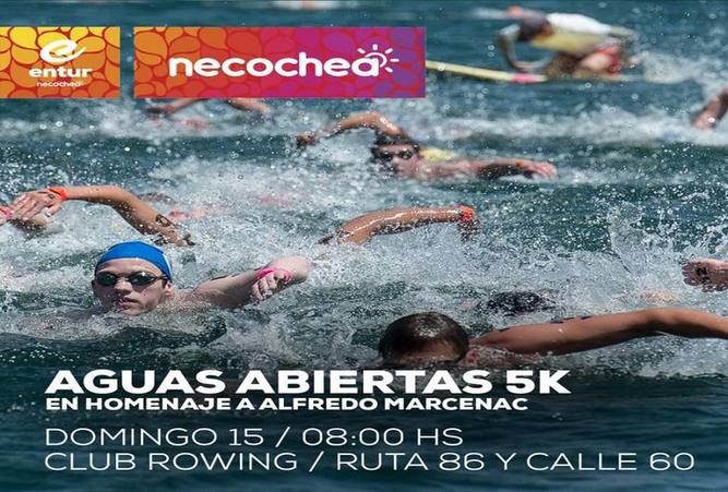 Photo of Necochea: Carrera de natación en  homenaje a Alfredo Marcenac