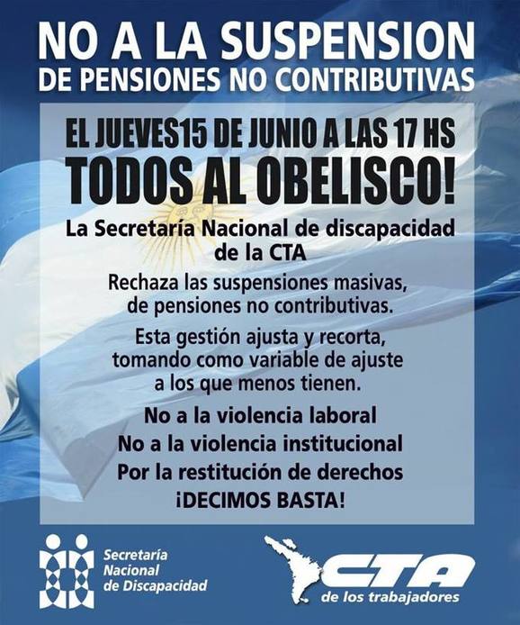 Photo of CTA se moviliza al Obelisco contra la suspensión de pensiones no contributivas