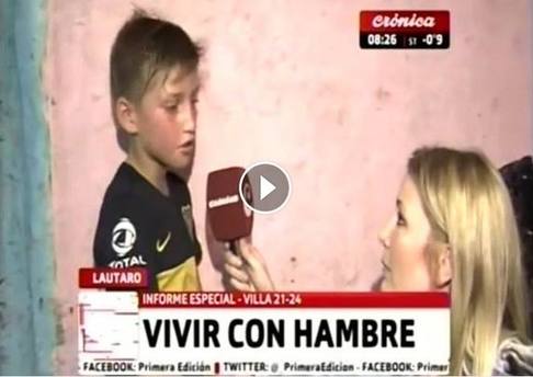 Photo of Video: Un niño le pide comida al Gobierno y la notera de Crónica quiebra en llanto