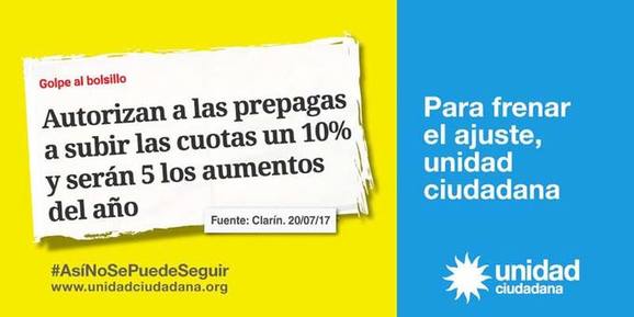 Photo of Los candidatos de Unidad Ciudadana presentarán un amparo contra el aumento de las prepagas
