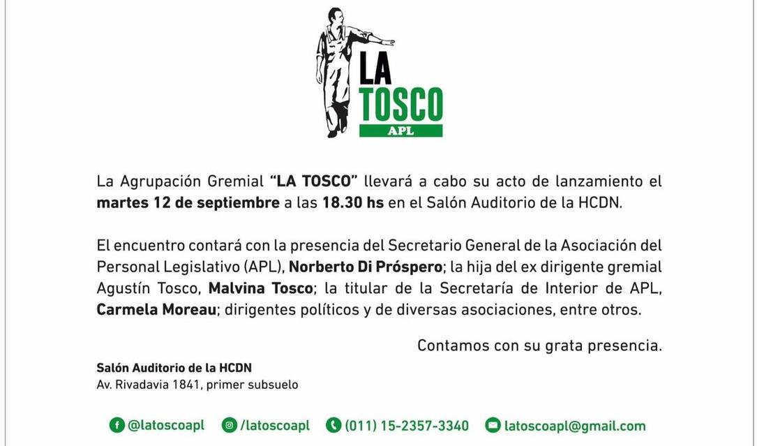 Photo of Lanzamiento de la Agrupación «La Tosco»
