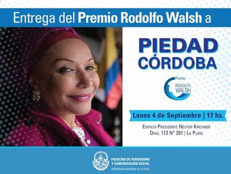 Photo of Piedad Córdoba recibirá este lunes el Premio Rodolfo Walsh