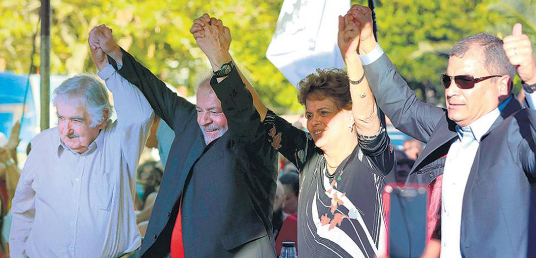 Photo of Dilma, Mujica y Correa acompañaron a Lula y repudiaron la persecución judicial en su contra