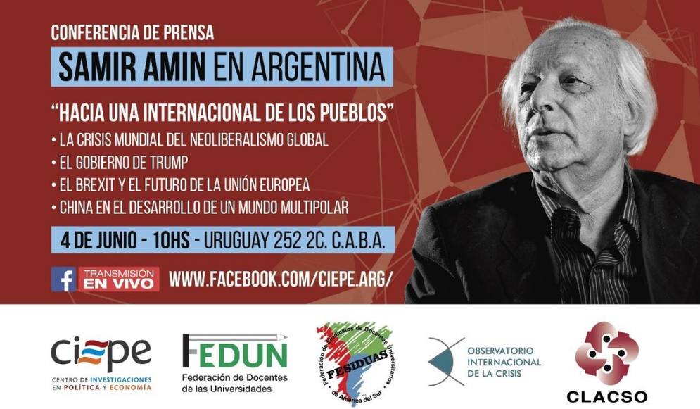 Photo of Samir Amin visitará la Argentina