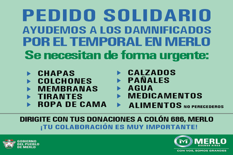 Photo of Merlo: Pedido solidario tras el temporal