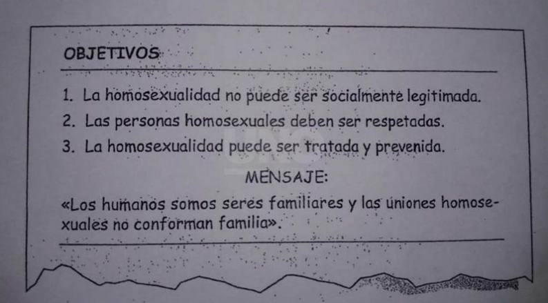 Photo of Un colegio católico repartió material homofóbico: “La homosexualidad es efecto de mala educación”