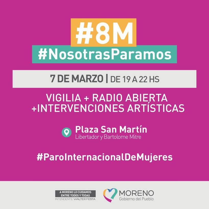 Photo of El municipio de Moreno adhiere al 8M