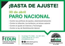 Photo of ¡Basta de ajuste! 30 de abril, paro nacional