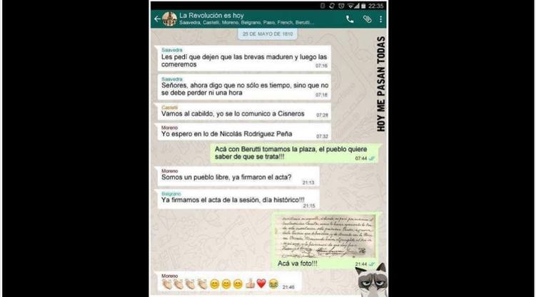 Photo of Un Grupo de WhatsApp muestra las conversaciones de los próceres por el 25 de mayo