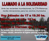 Photo of La CTA de La Matanza recibe donaciones para los inundados