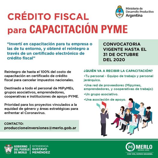 Photo of Merlo: Crédito Fiscal para Capacitación Pyme