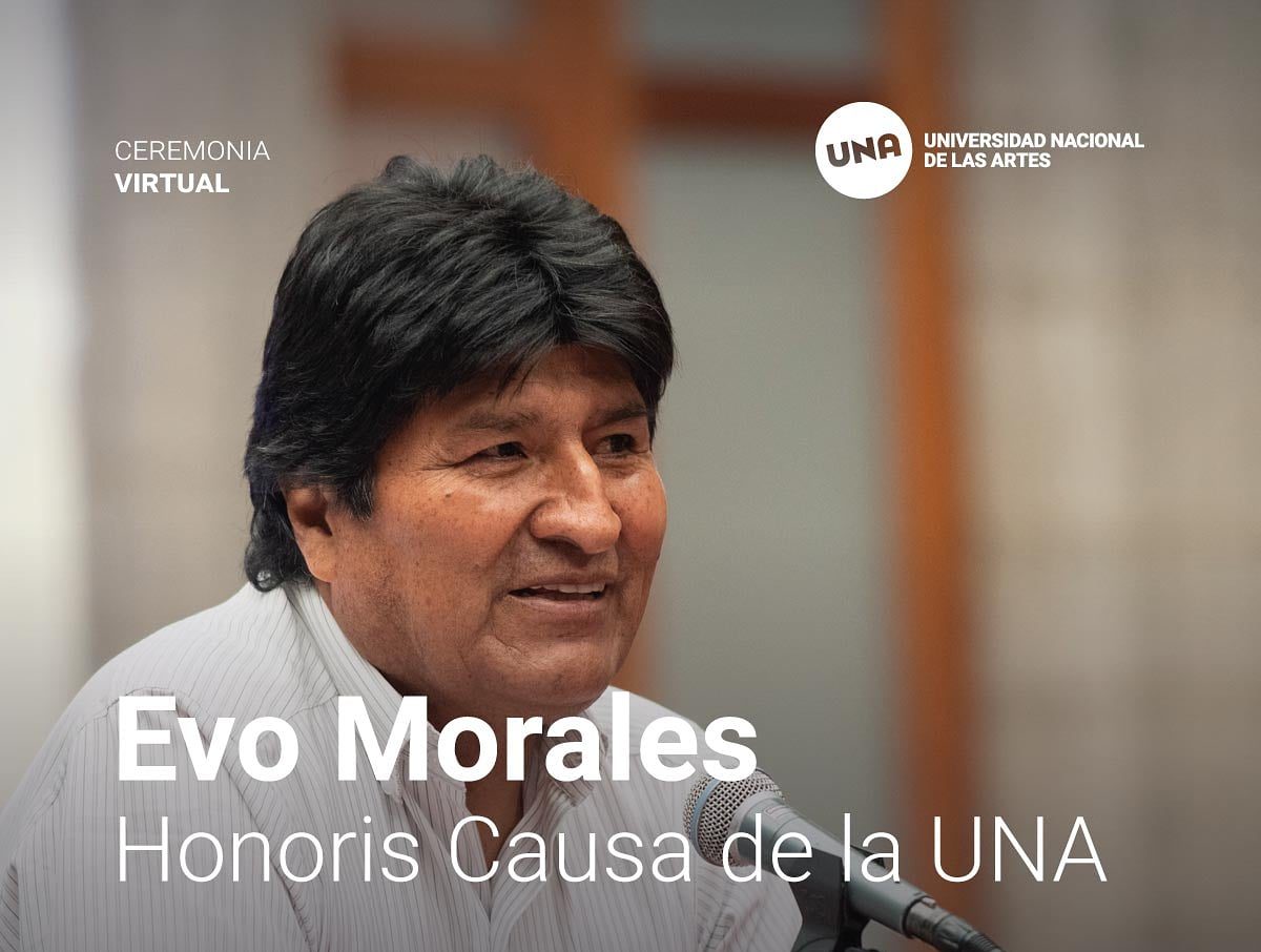 Photo of Reconocimiento de la Universidad Nacional de las Artes para Evo Morales
