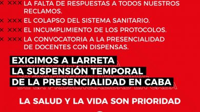 Photo of Paro de UTE: «Exigimos a Larreta la suspensión temporal de la presencialidad»