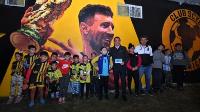Photo of Presentación del mural homenaje a Lionel Messi y a Diego Maradona en el Club “América”