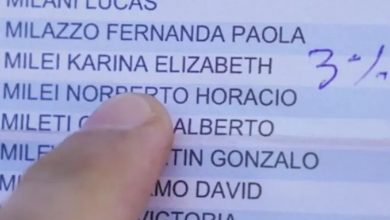 Photo of Hasta en la urna: escriben “3%” al lado de “Karina Milei” en el padrón electoral