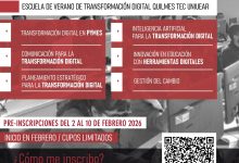 Photo of LLEGAN LOS CURSOS VIRTUALES DE LA ESCUELA DE VERANO DE TRANSFORMACIÓN DIGITAL QUILMES TEC – UNIUEAR