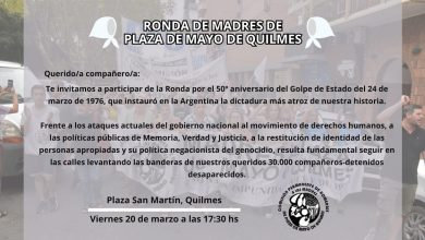 Photo of Quilmes: ronda en defensa de la Memoria, la Verdad y la Justicia